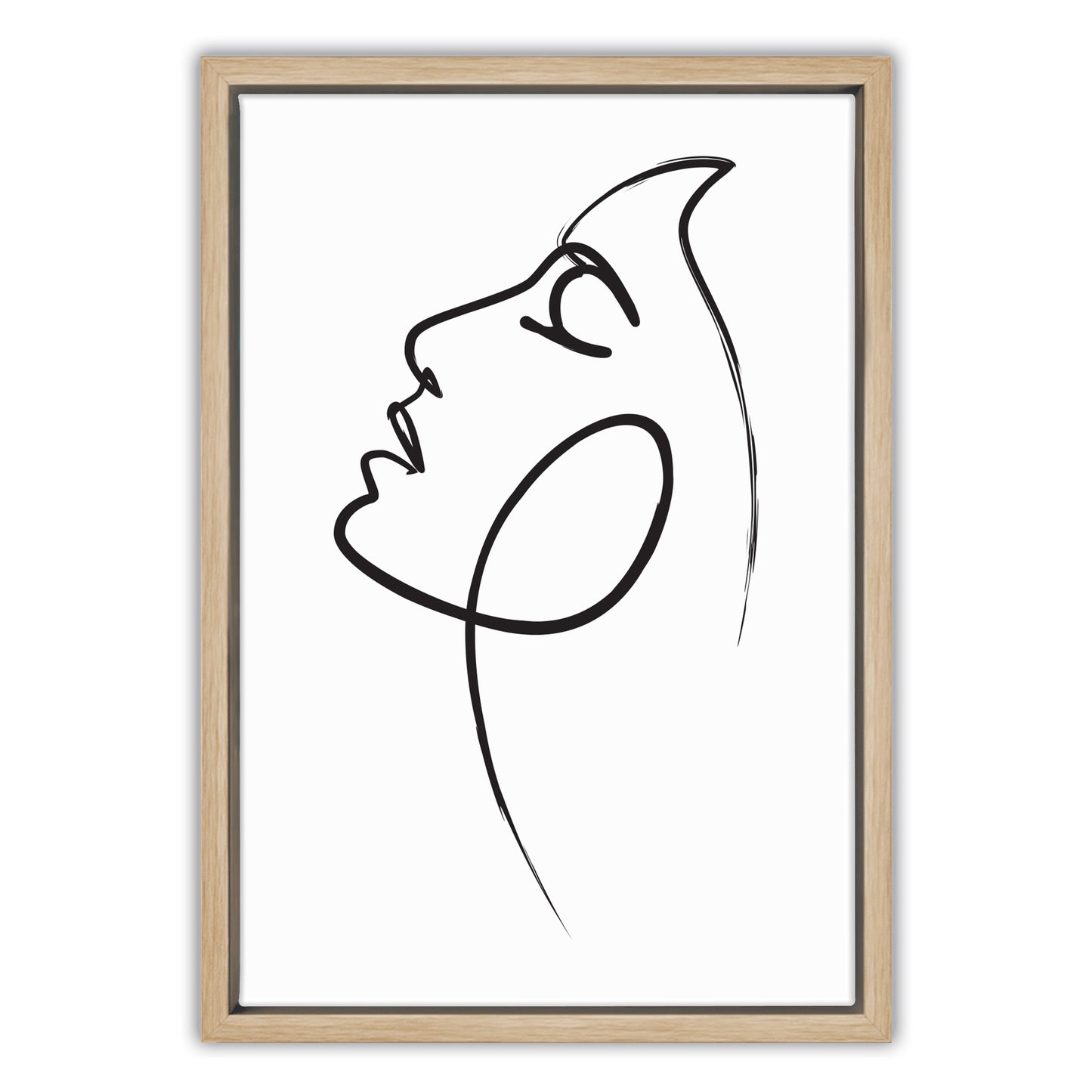 Womans Face Line Drawing Canvas Art Print