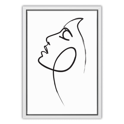 Womans Face Line Drawing Canvas Art Print