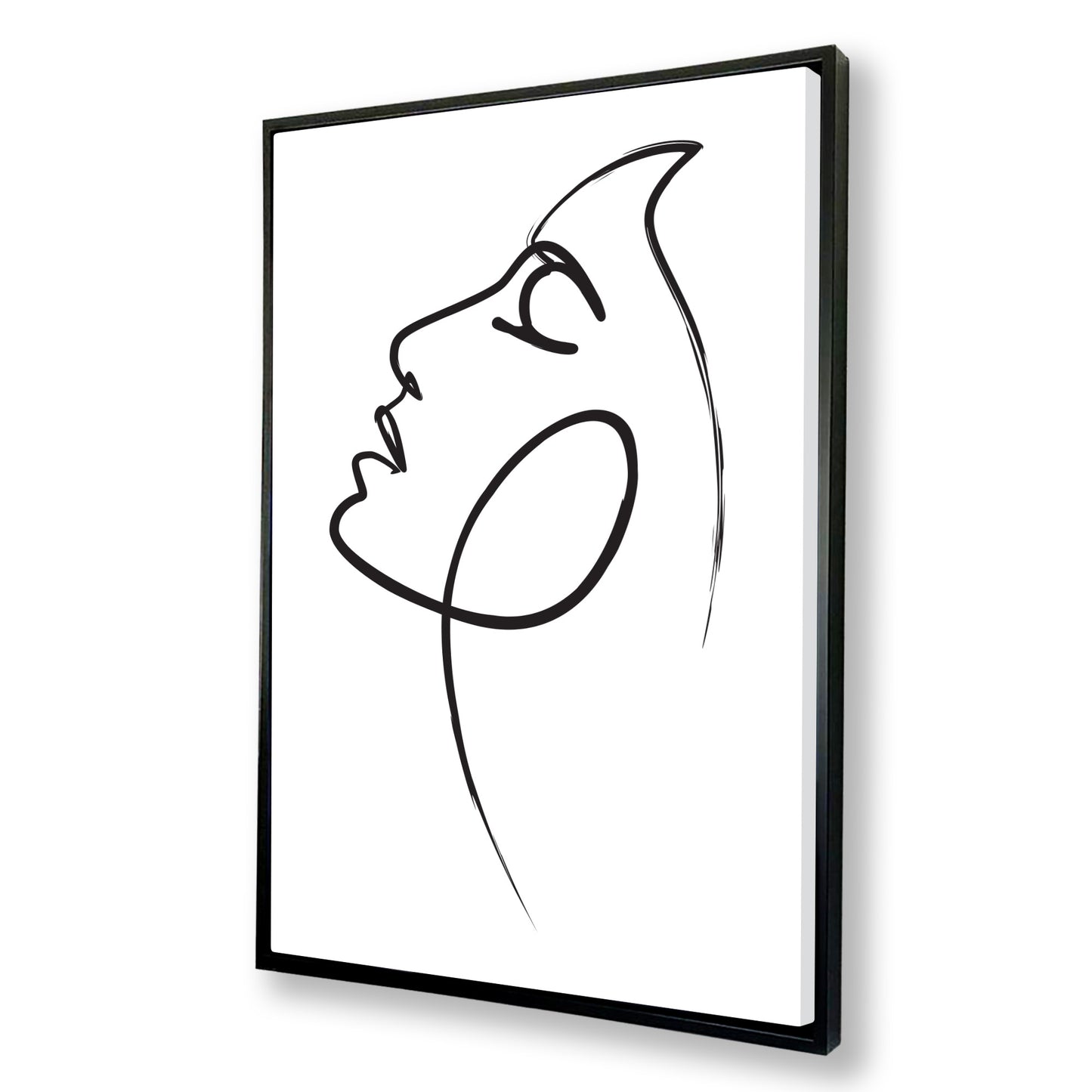 Womans Face Line Drawing Canvas Art Print