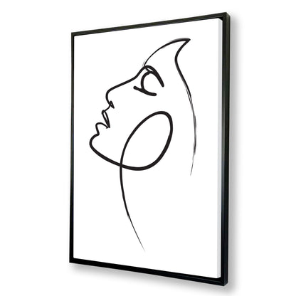 Womans Face Line Drawing Canvas Art Print