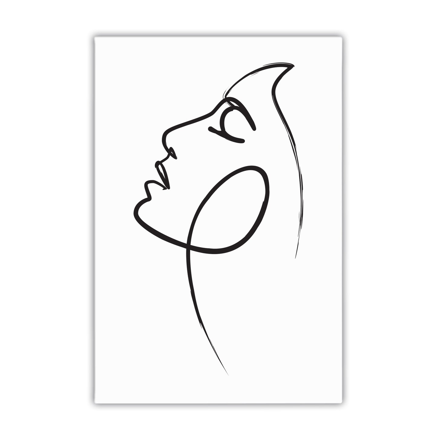 Womans Face Line Drawing Canvas Art Print