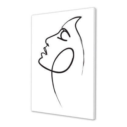 Womans Face Line Drawing Canvas Art Print
