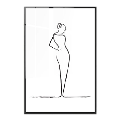 Elegant Woman Line Drawing Acrylic Art Print