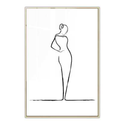 Elegant Woman Line Drawing Acrylic Art Print