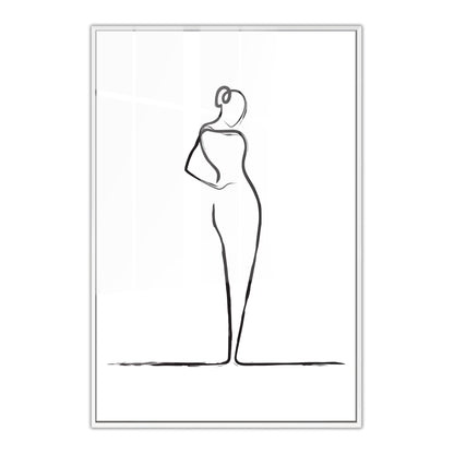 Elegant Woman Line Drawing Acrylic Art Print
