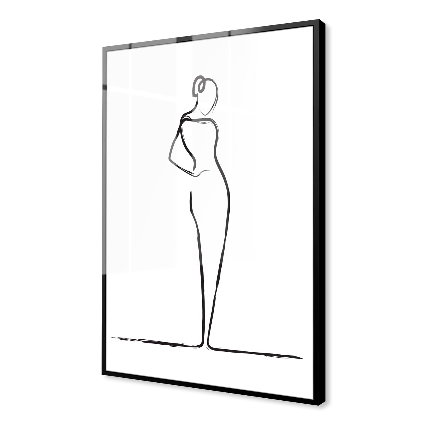 Elegant Woman Line Drawing Acrylic Art Print