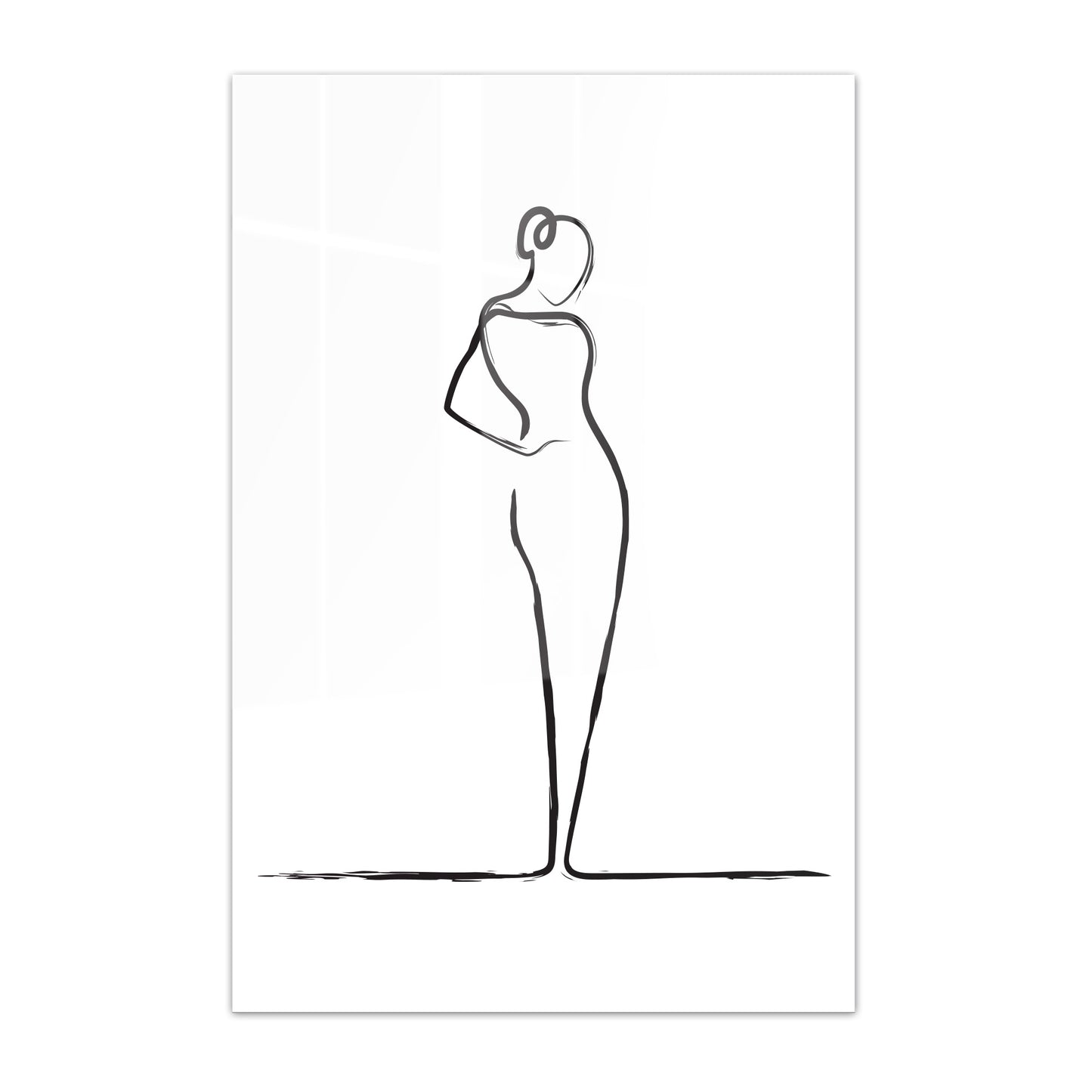 Elegant Woman Line Drawing Acrylic Art Print
