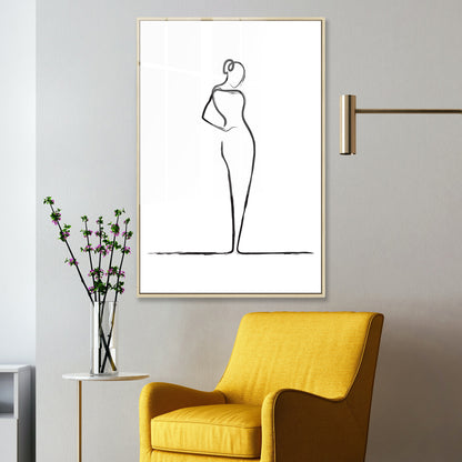 Elegant Woman Line Drawing Acrylic Art Print