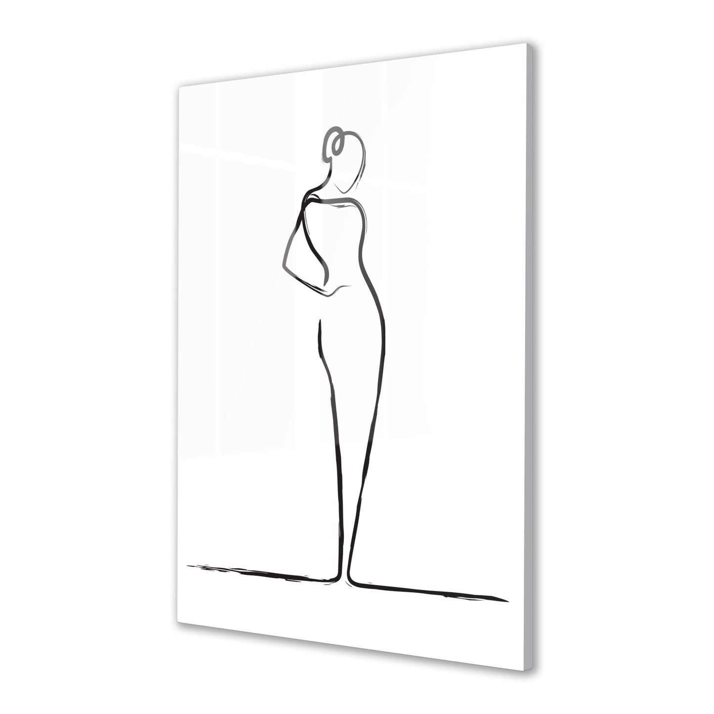 Elegant Woman Line Drawing Acrylic Art Print