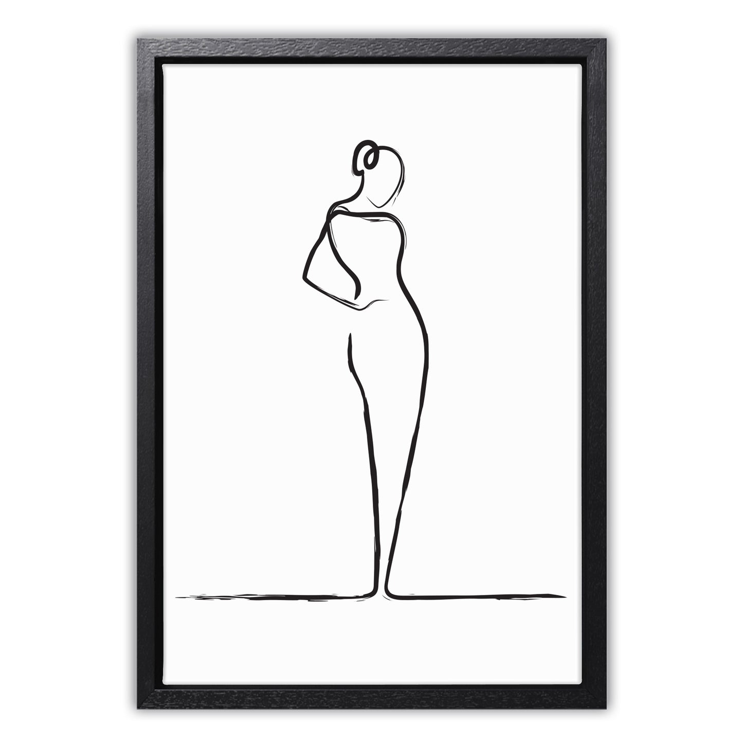 Elegant Woman Line Drawing Canvas Art Print