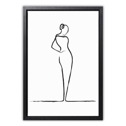 Elegant Woman Line Drawing Canvas Art Print