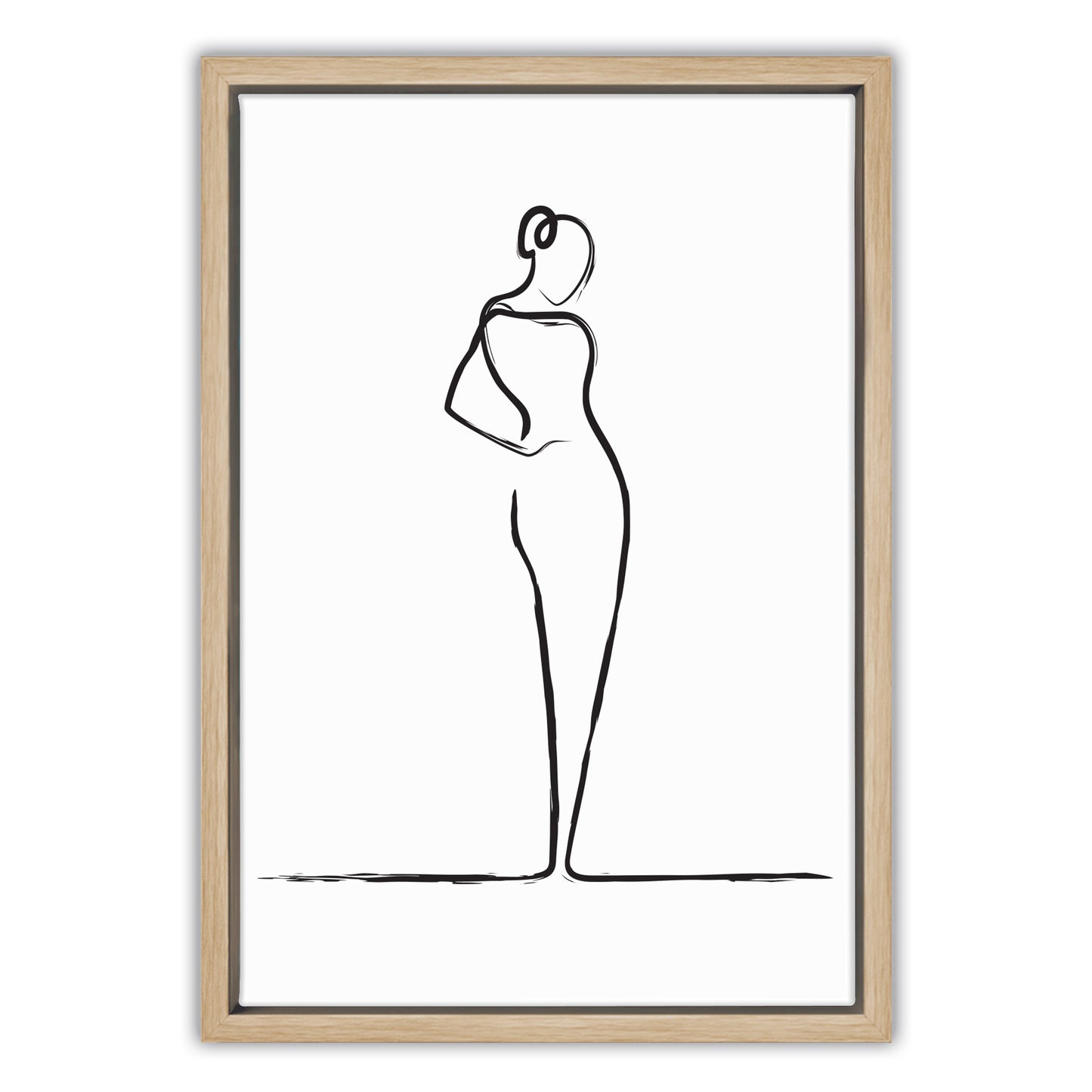 Elegant Woman Line Drawing Canvas Art Print
