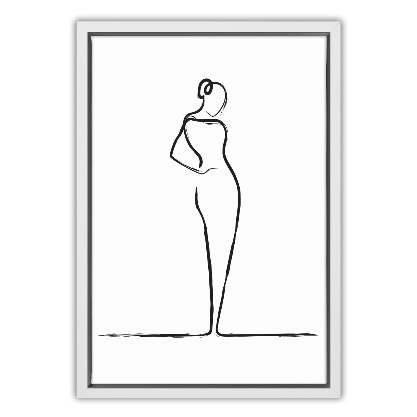 Elegant Woman Line Drawing Canvas Art Print