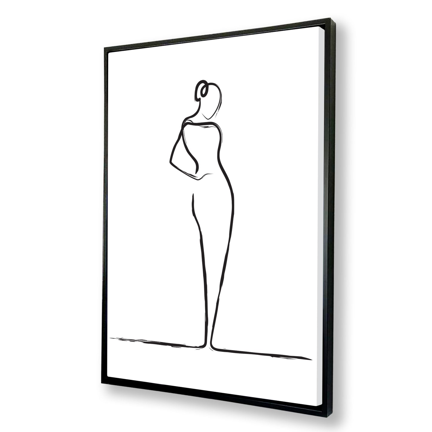 Elegant Woman Line Drawing Canvas Art Print