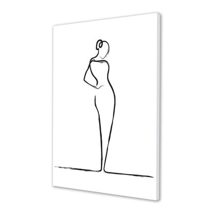 Elegant Woman Line Drawing Canvas Art Print