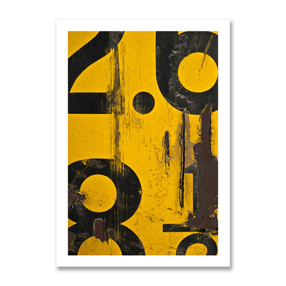 Yellow Numerical Decay Abstract Poster Print