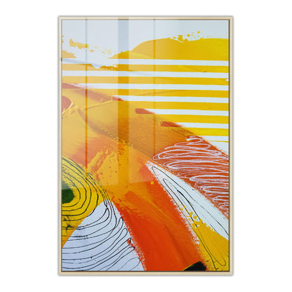 Fragments of Orange Wind Abstract Acrylic Art Print