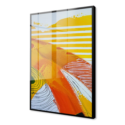 Fragments of Orange Wind Abstract Acrylic Art Print