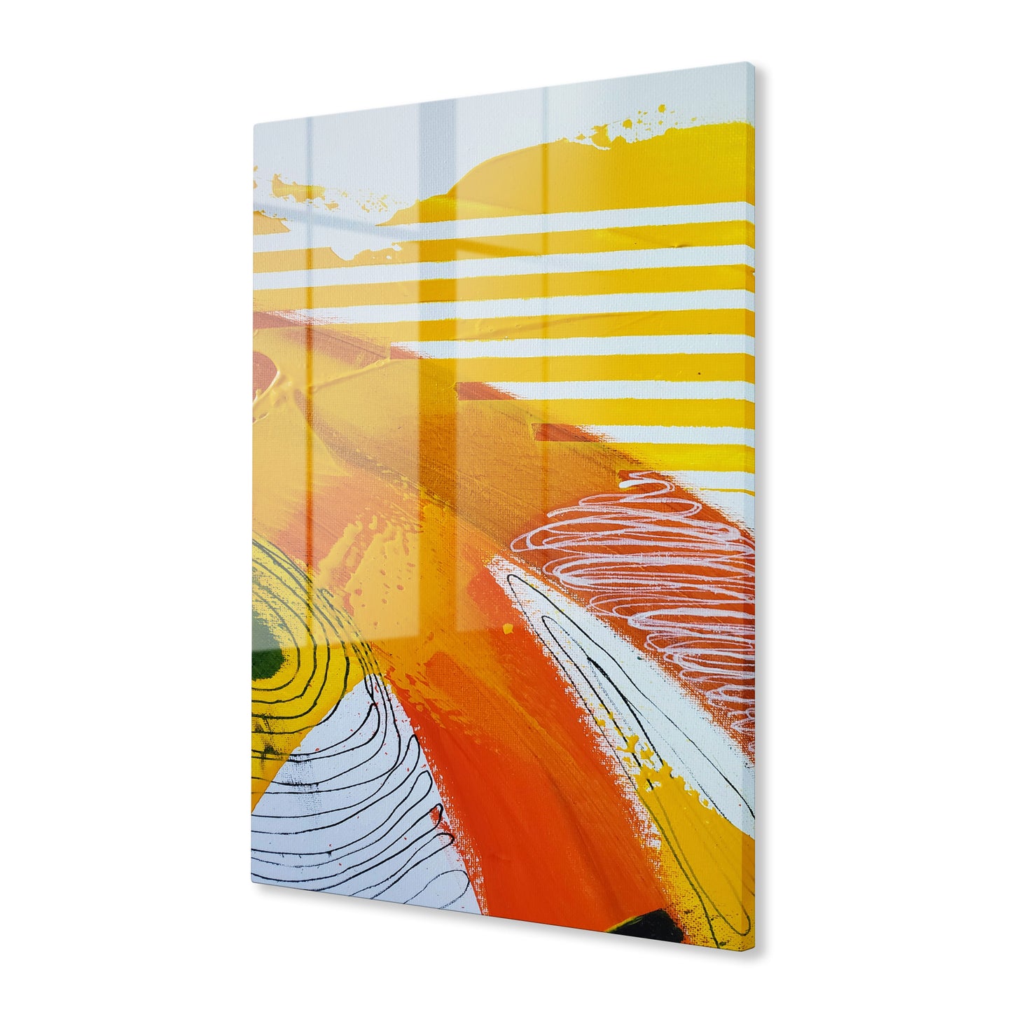 Fragments of Orange Wind Abstract Acrylic Art Print