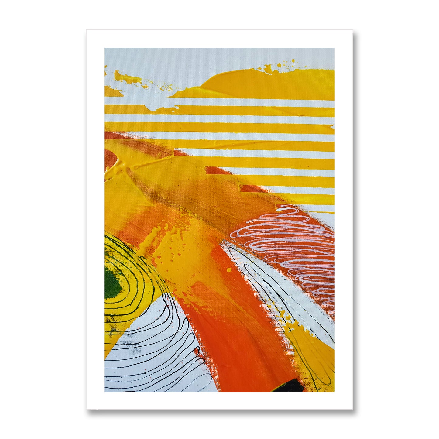 Fragments of Orange Wind Abstract Poster Print