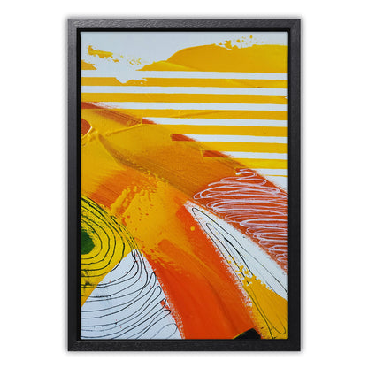 Fragments of Orange Wind Abstract Canvas Art Print