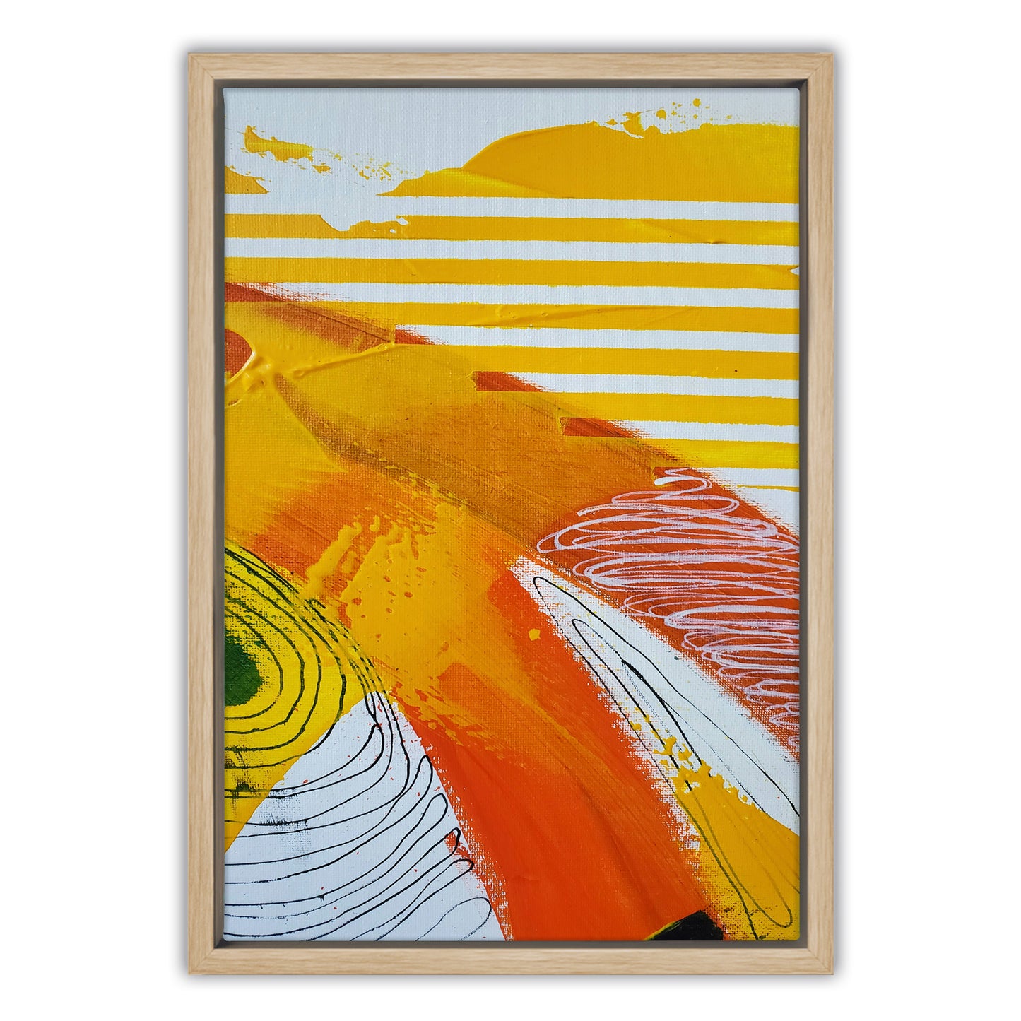 Fragments of Orange Wind Abstract Canvas Art Print