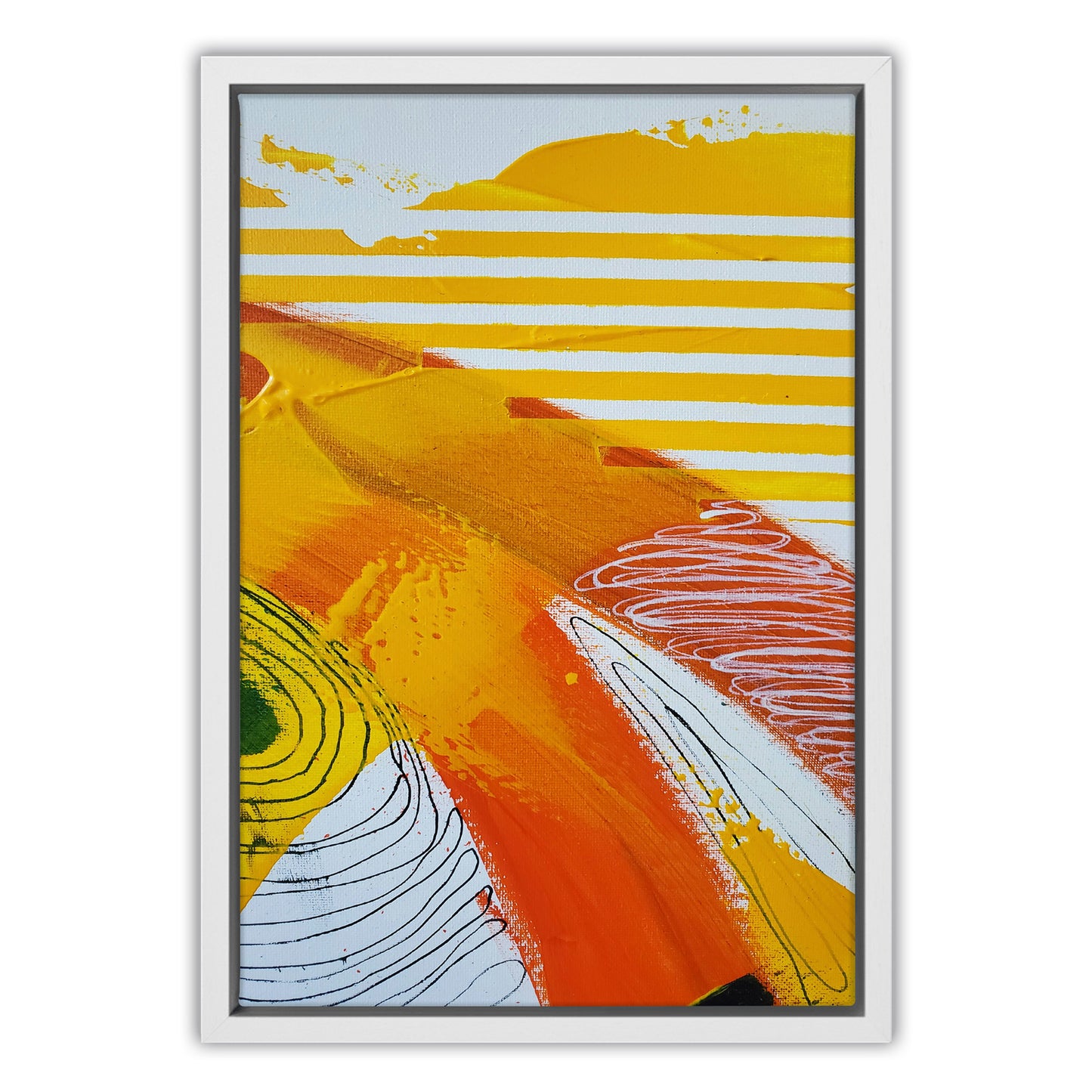 Fragments of Orange Wind Abstract Canvas Art Print