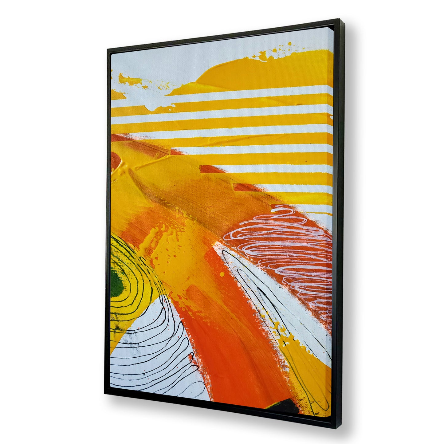 Fragments of Orange Wind Abstract Canvas Art Print