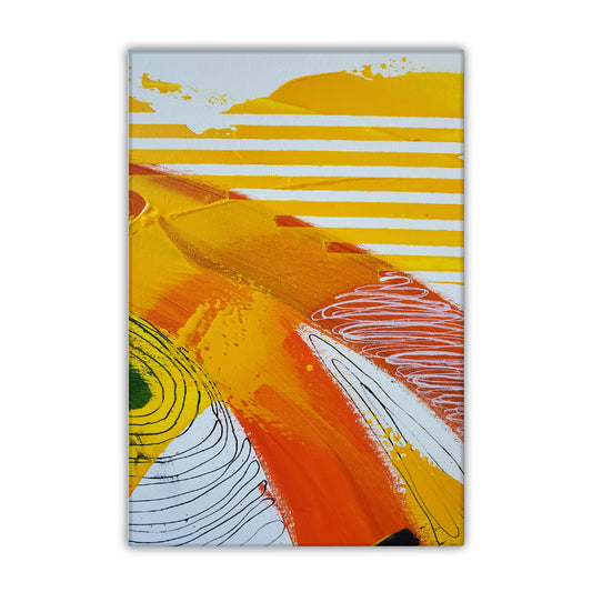 Fragments of Orange Wind Abstract Canvas Art Print