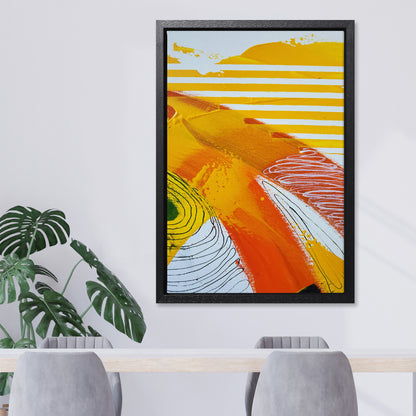 Fragments of Orange Wind Abstract Canvas Art Print
