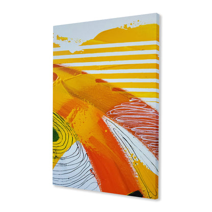Fragments of Orange Wind Abstract Canvas Art Print