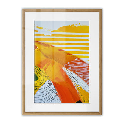 Fragments of Orange Wind Abstract Framed Art Print