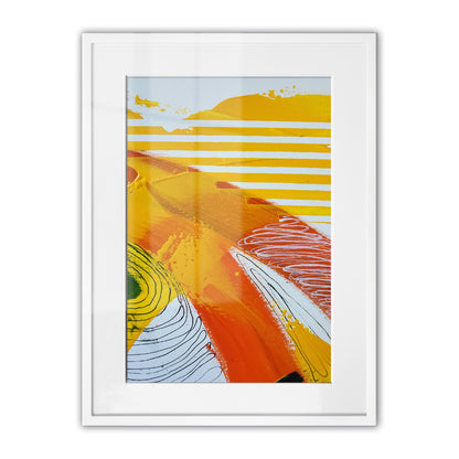 Fragments of Orange Wind Abstract Framed Art Print