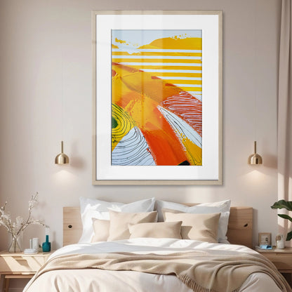 Fragments of Orange Wind Abstract Framed Art Print