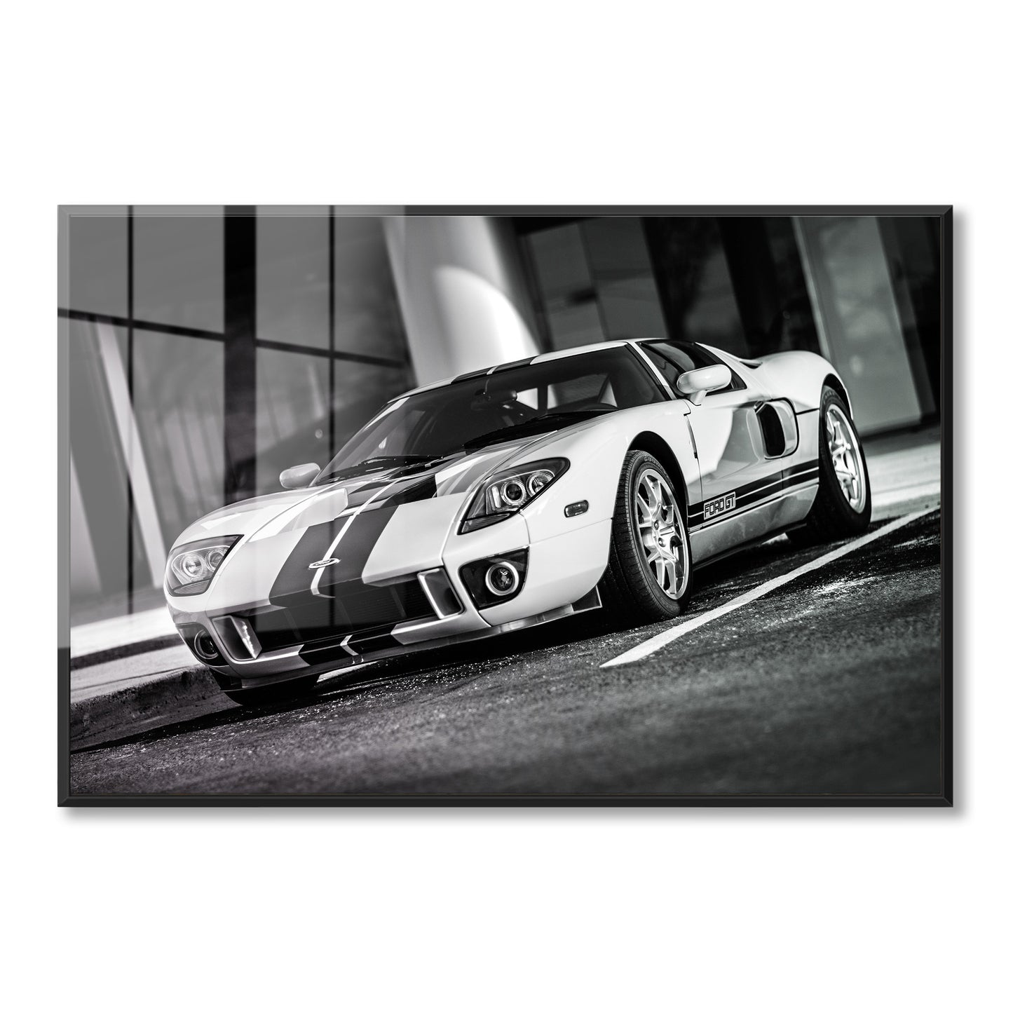 White Ford GT Acrylic Art Print