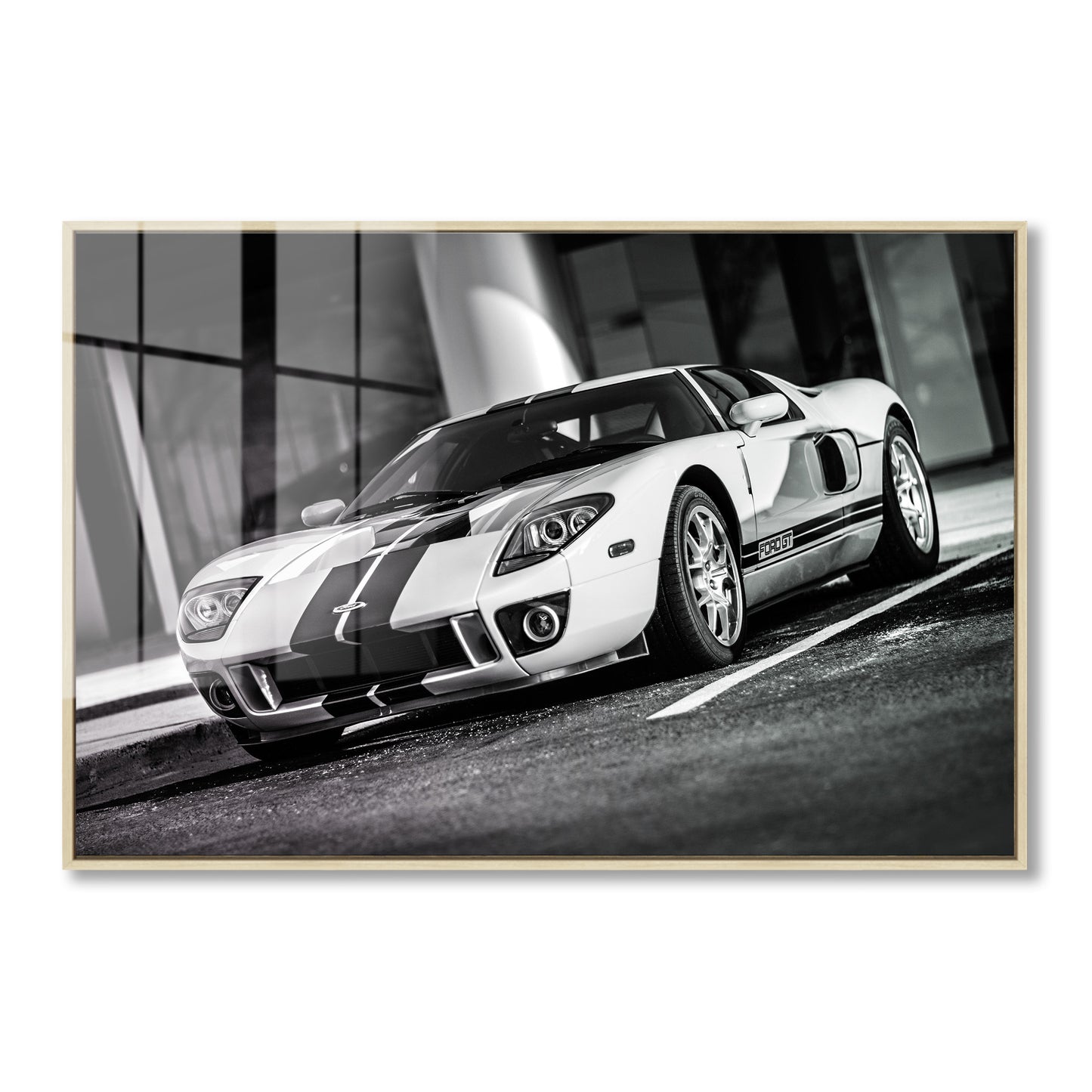 White Ford GT Acrylic Art Print