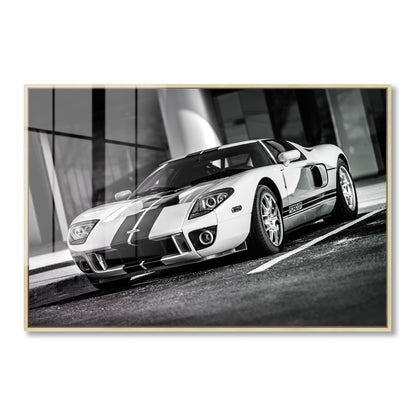 White Ford GT Acrylic Art Print