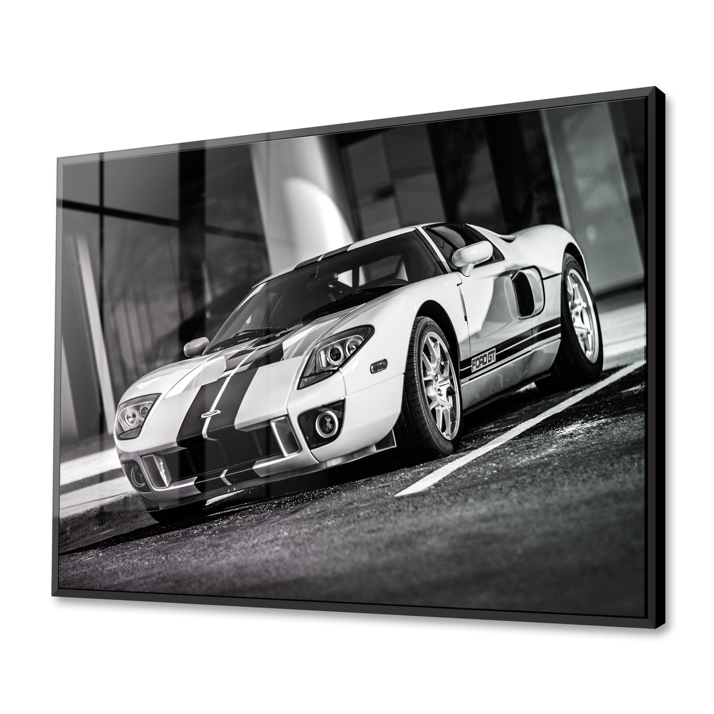 White Ford GT Acrylic Art Print
