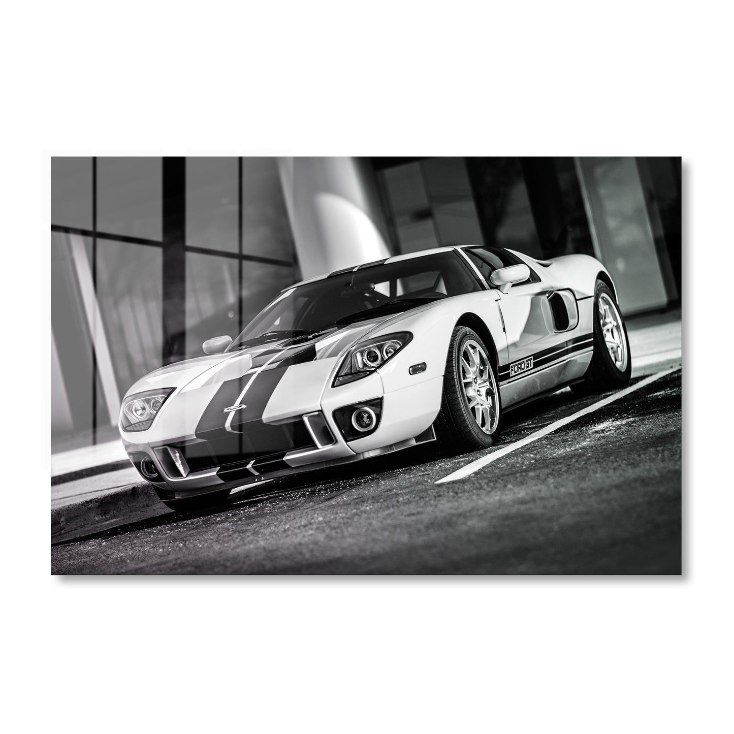 White Ford GT Acrylic Art Print