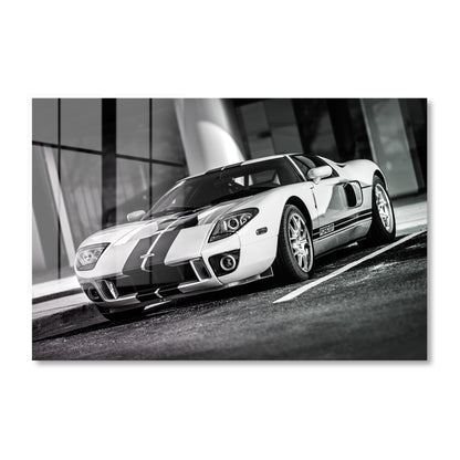 White Ford GT Acrylic Art Print