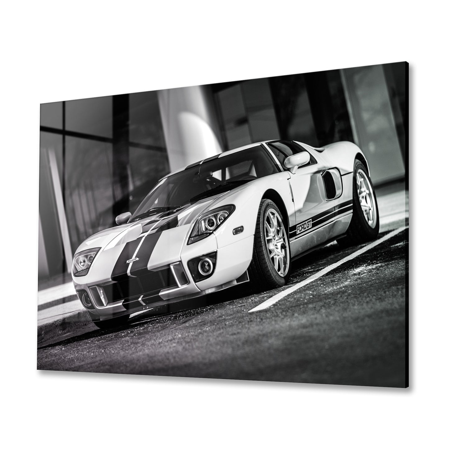 White Ford GT Acrylic Art Print