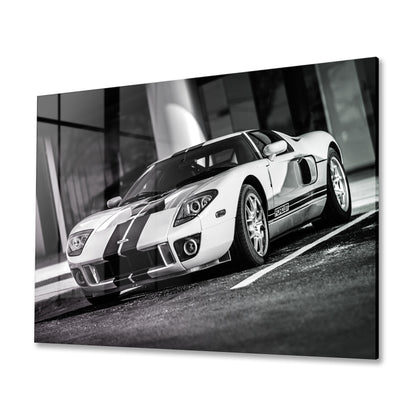 White Ford GT Acrylic Art Print
