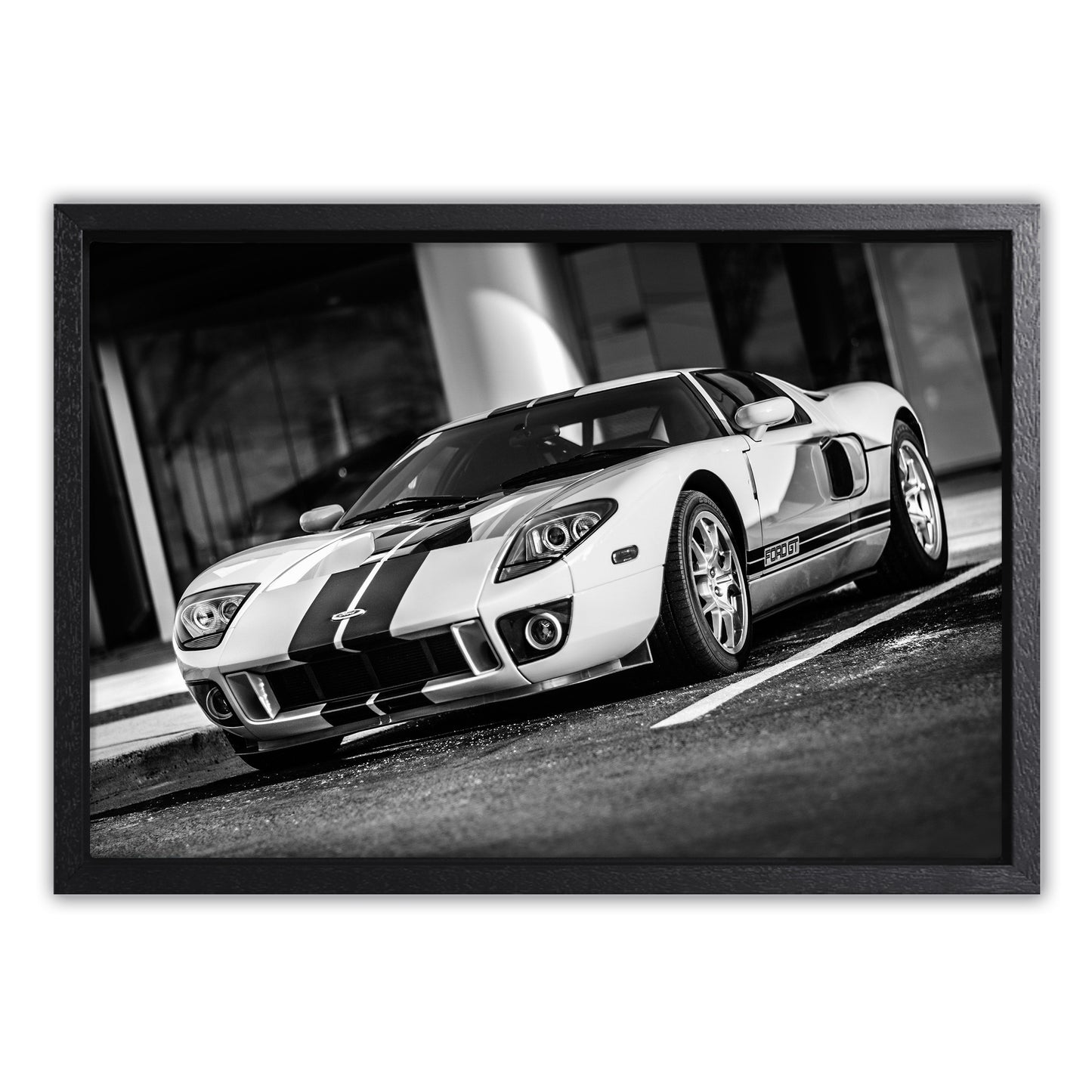 White Ford GT Canvas Art Print
