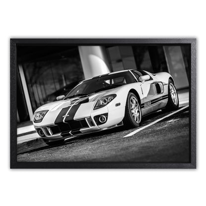 White Ford GT Canvas Art Print