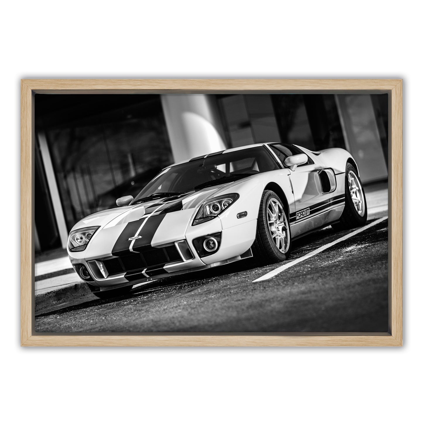White Ford GT Canvas Art Print