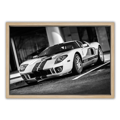 White Ford GT Canvas Art Print