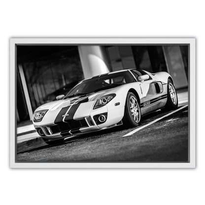 White Ford GT Canvas Art Print