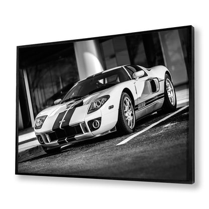 White Ford GT Canvas Art Print
