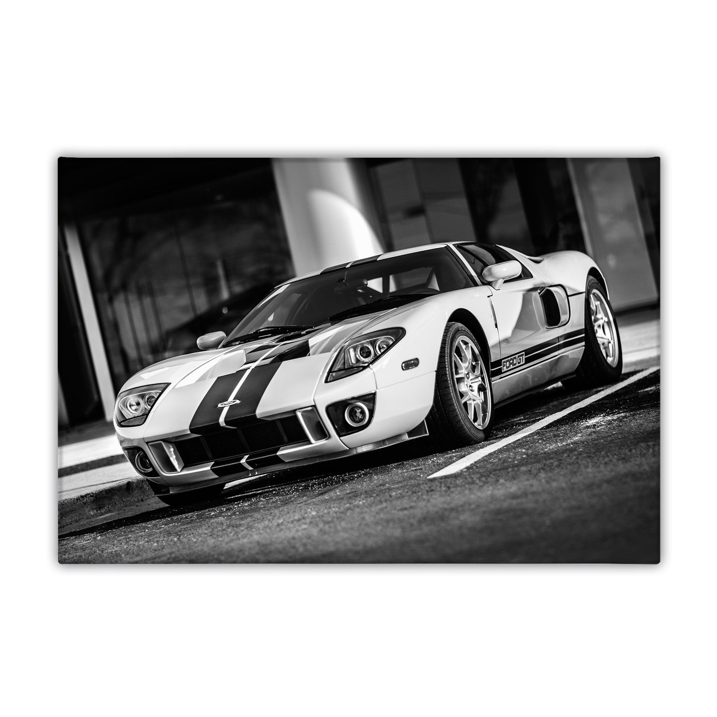 White Ford GT Canvas Art Print