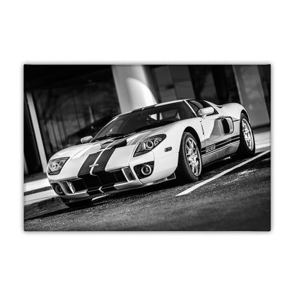 White Ford GT Canvas Art Print